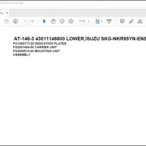 Tadano Crane AT-146-3 43011146800 LOWER,ISUZU SKG-NKR85YN-EN5AHY-M Spare Parts Manual - PDF DOWNLOAD
