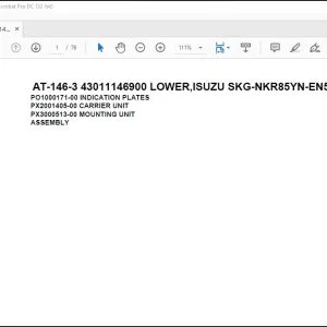 Tadano Crane AT-146-3 43011146900 LOWER,ISUZU SKG-NKR85YN-EN5AHY-M Spare Parts Manual - PDF DOWNLOAD