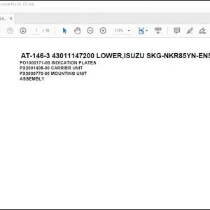 Tadano Crane AT-146-3 43011147200 LOWER,ISUZU SKG-NKR85YN-EN5AHY-M Parts Manual - PDF DOWNLOAD