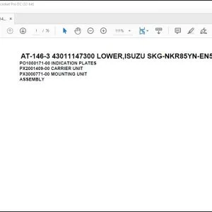 Tadano Crane AT-146-3 43011147300 LOWER,ISUZU SKG-NKR85YN-EN5AHY-M Parts Manual - PDF DOWNLOAD