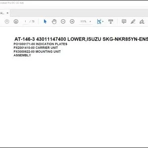 Tadano Crane AT-146-3 43011147400 LOWER,ISUZU SKG-NKR85YN-EN5AHY-M Parts Manual- PDF DOWNLOAD