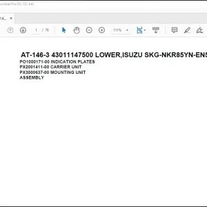 Tadano Crane AT-146-3 43011147500 LOWER,ISUZU SKG-NKR85YN-EN5AHY-M Parts Manual - PDF DOWNLOAD