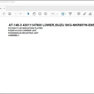 Tadano Crane AT-146-3 43011147600 LOWER,ISUZU SKG-NKR85YN-EN5AHY-M Parts Manual - PDF DOWNLOAD