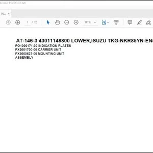 Tadano Crane AT-146-3 43011148800 LOWER,ISUZU TKG-NKR85YN-EN5AHY-M Parts Manual - PDF DOWNLOAD