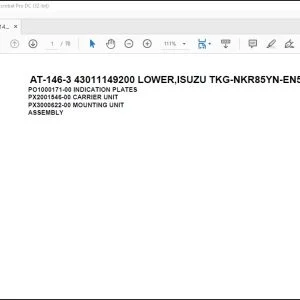 Tadano Crane AT-146-3 43011149200 LOWER,ISUZU TKG-NKR85YN-EN5AHY-M Parts Manual - PDF DOWNLOAD