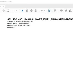 Tadano Crane AT-146-3 43011149400 LOWER,ISUZU TKG-NKR85YN-EN5AHY-M Spare Parts Manual - PDF DOWNLOAD