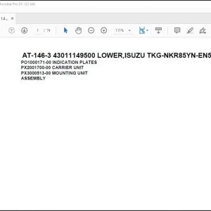 Tadano Crane AT-146-3 43011149500 LOWER,ISUZU TKG-NKR85YN-EN5AHY-D Spare Parts Manual - PDF DOWNLOAD