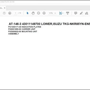 Tadano Crane AT-146-3 43011149700 LOWER,ISUZU TKG-NKR85YN-EN5AHY-M Parts Manual - PDF DOWNLOAD