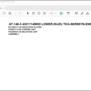 Tadano Crane AT-146-3 43011149900 LOWER,ISUZU TKG-NKR85YN-EN5AHY-MParts Manual - PDF DOWNLOAD