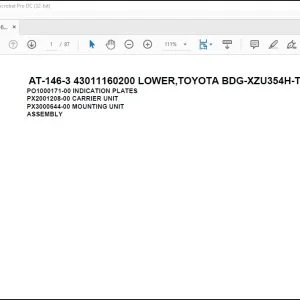 Tadano Crane AT-146-3 43011160200 LOWER,TOYOTA BDG-XZU354H-TKMSD6 Spare Parts Manual - PDF DOWNLOAD