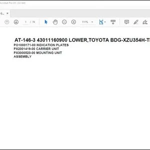 Tadano Crane AT-146-3 43011160900 LOWER,TOYOTA BDG-XZU354H-TKMSD6 Spare Parts Manual - PDF DOWNLOAD