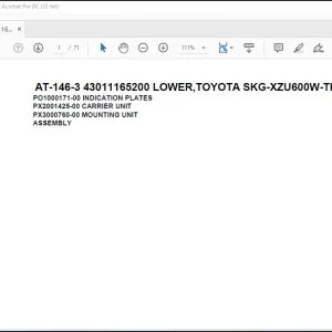 Tadano Crane AT-146-3 43011165200 LOWER,TOYOTA SKG-XZU600W-TKFSC6 Parts Manual - PDF DOWNLOAD
