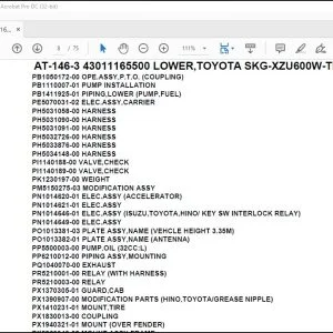 Tadano Crane AT-146-3 43011165500 LOWER,TOYOTA SKG-XZU600W-TKFSC6 Spare Parts Manual - PDF DOWNLOAD