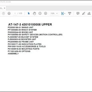 Tadano Crane AT-147-3 43010100008 UPPER Spare Parts Catalog Manual - PDF DOWNLOAD