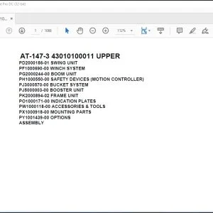 Tadano Crane AT-147-3 43010100011 UPPER Spare Parts Catalog Manual - PDF DOWNLOAD