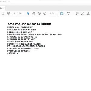 Tadano Crane AT-147-3 43010100016 UPPER Spare Parts Catalog Manual - PDF DOWNLOAD