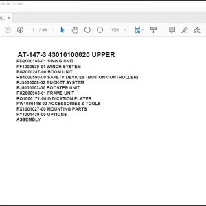 Tadano Crane AT-147-3 43010100020 UPPER Spare Parts Catalog Manual - PDF DOWNLOAD