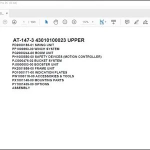 Tadano Crane AT-147-3 43010100023 UPPER Spare Parts Catalog Manual - PDF DOWNLOAD