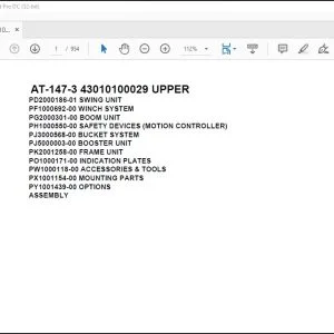 Tadano Crane AT-147-3 43010100029 UPPER Spare Parts Catalog Manual - PDF DOWNLOAD