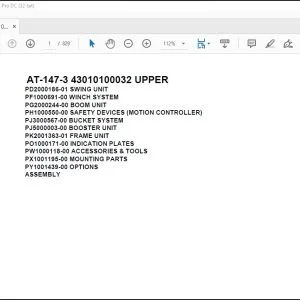 Tadano Crane AT-147-3 43010100032 UPPER Spare Parts Catalog Manual - PDF DOWNLOAD
