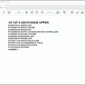 Tadano Crane AT-147-3 43010100038 UPPER Spare Parts Catalog Manual - PDF DOWNLOAD