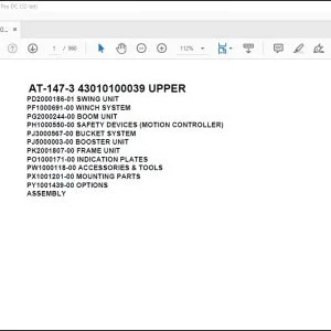 Tadano Crane AT-147-3 43010100039 UPPER Spare Parts Catalog Manual - PDF DOWNLOAD