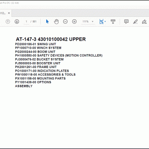 Tadano Crane AT-147-3 43010100042 UPPER Spare Parts Catalog Manual - PDF DOWNLOAD