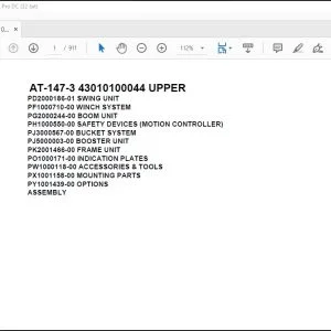 Tadano Crane AT-147-3 43010100044 UPPER Spare Parts Catalog Manual - PDF DOWNLOAD