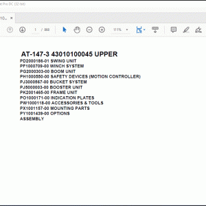 Spare Parts Catalog for Tadano AT-147-3 43010100045 Crane PDF