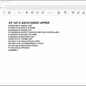 Tadano Crane AT-147-3 43010100052 UPPER Spare Parts Catalog Manual - PDF DOWNLOAD