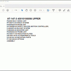 Tadano Crane AT-147-3 43010100056 UPPER Spare Parts Catalog Manual - PDF DOWNLOAD