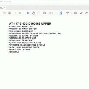 Download Tadano AT-147-3 43010100063 Parts Catalog PDF