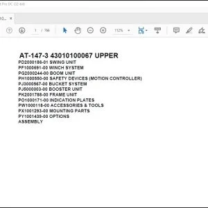 Tadano Crane AT-147-3 43010100067 UPPER Parts Catalog Manual - PDF DOWNLOAD