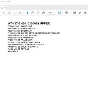 Tadano Crane AT-147-3 43010100068 UPPER Parts Catalog Manual - PDF DOWNLOAD