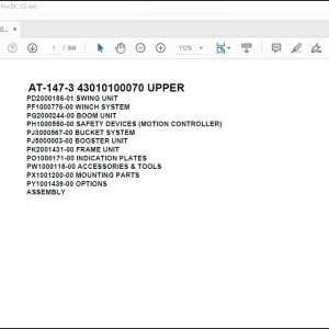 Tadano Crane AT-147-3 43010100070 UPPER Spare Parts Catalog Manual - PDF DOWNLOAD