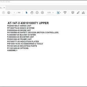Tadano Crane AT-147-3 43010100071 UPPER Spare Parts Catalog Manual - PDF DOWNLOAD