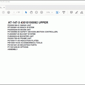 Tadano Crane AT-147-3 43010100092 UPPER Spare Parts Catalog Manual - PDF DOWNLOAD