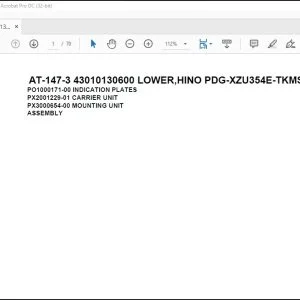 Tadano Crane AT-147-3 43010130600 LOWER,HINO PDG-XZU354E-TKMSD6 Parts Manual - PDF DOWNLOAD