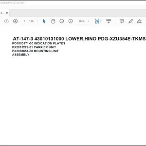Tadano Crane AT-147-3 43010131000 LOWER,HINO PDG-XZU354E-TKMSD6 Parts Manual - PDF DOWNLOAD