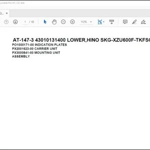 Tadano Crane AT-147-3 43010131400 LOWER,HINO SKG-XZU600F-TKFSC6 Parts Catalog Manual - PDF DOWNLOAD