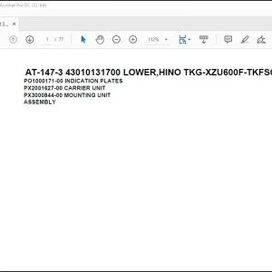 Tadano Crane AT-147-3 43010131700 LOWER,HINO TKG-XZU600F-TKFSC6 Parts Catalog Manual - PDF DOWNLOAD