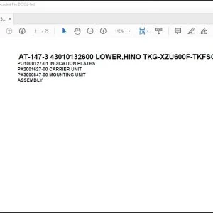Tadano Crane AT-147-3 43010132600 LOWER,HINO TKG-XZU600F-TKFSC6 Parts Catalog Manual - PDF DOWNLOAD