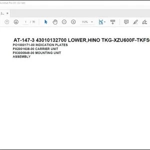 Tadano Crane AT-147-3 43010132700 LOWER,HINO TKG-XZU600F-TKFSC6 Parts Catalog Manual - PDF DOWNLOAD