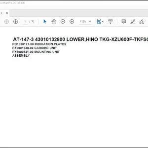 Tadano Crane AT-147-3 43010132800 LOWER,HINO TKG-XZU600F-TKFSC6 Parts Catalog Manual - PDF DOWNLOAD