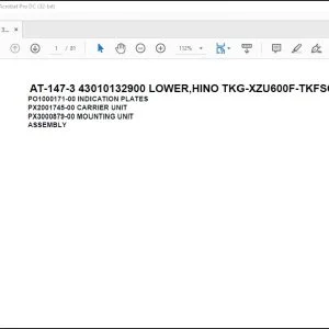 Tadano Crane AT-147-3 43010132900 LOWER,HINO TKG-XZU600F-TKFSC6 Parts Catalog Manual - PDF DOWNLOAD