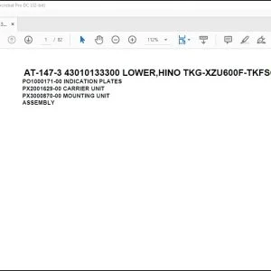 Tadano Crane AT-147-3 43010133300 LOWER,HINO TKG-XZU600F-TKFSC6 Parts Catalog Manual - PDF DOWNLOAD