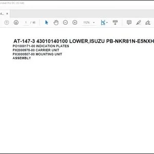 Tadano Crane AT-147-3 43010140100 LOWER,ISUZU PB-NKR81N-E5NXHY Parts Catalog Manual - PDF DOWNLOAD