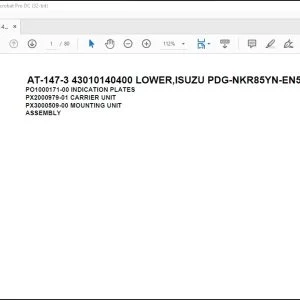Tadano Crane AT-147-3 43010140400 LOWER,ISUZU PDG-NKR85YN-EN5AH4Y-M Parts Manual - PDF DOWNLOAD