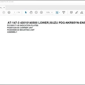 Tadano Crane AT-147-3 43010140500 LOWER,ISUZU PDG-NKR85YN-EN5AH4Y-M Parts Manual - PDF DOWNLOAD