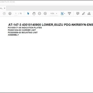 Tadano Crane AT-147-3 43010140900 LOWER,ISUZU PDG-NKR85YN-EN5AHY-M Parts Manual - PDF DOWNLOAD